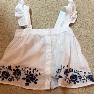 Francesca's Collections White Girls Floral Embroidered Camisole